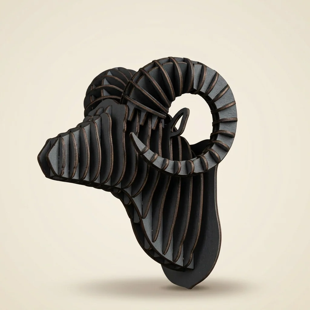 Cabeza de carnero 3D decorativa para pared