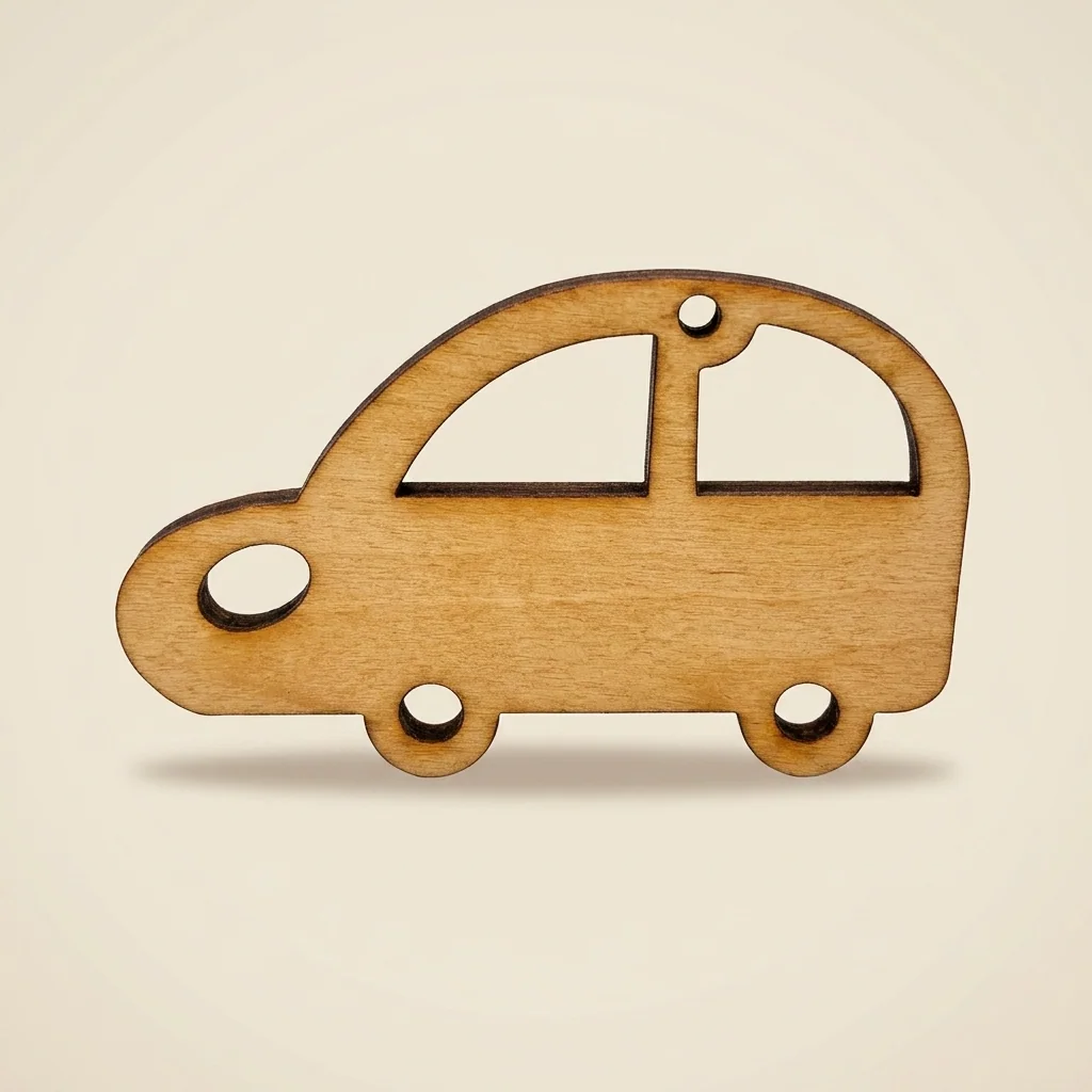 Llavero carrito retro de madera