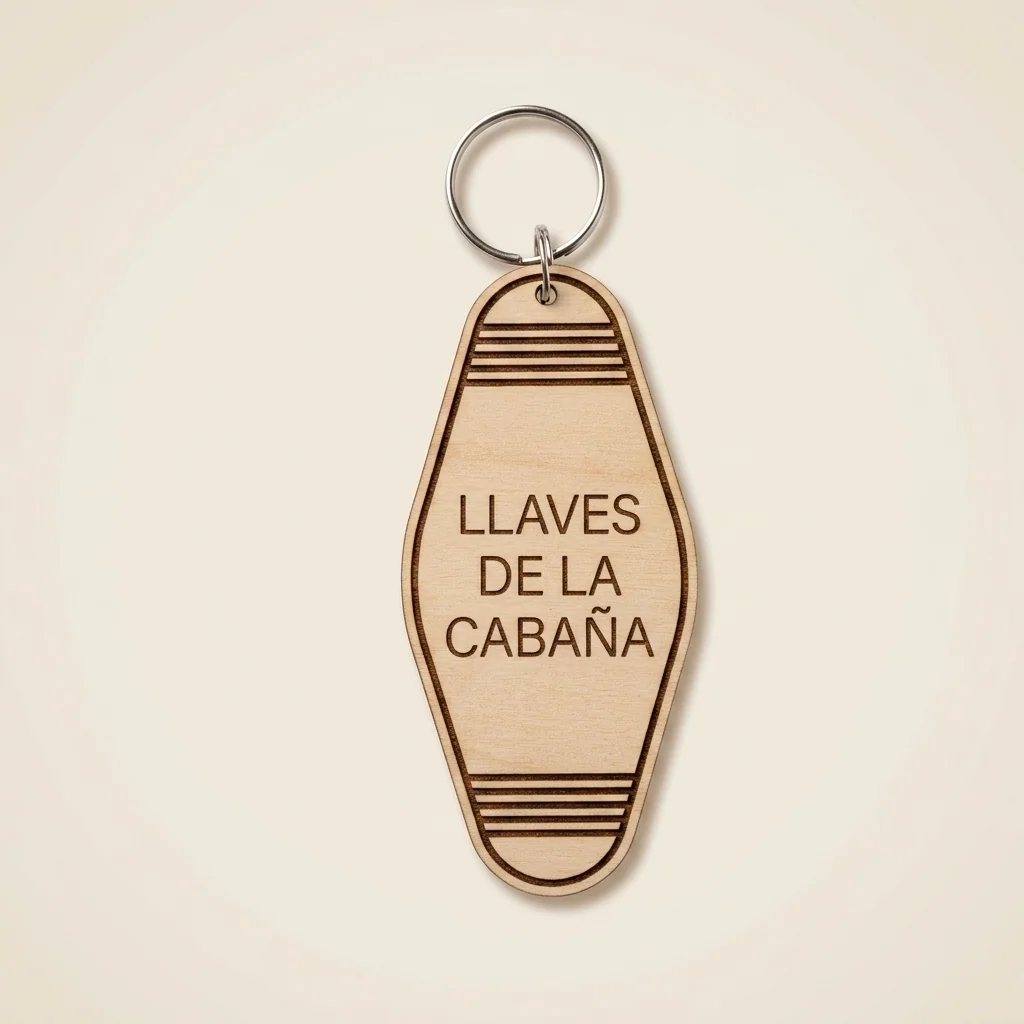 Llavero estilo motel retro "Llaves de la cabaña"