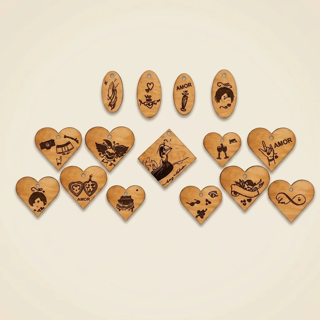 Llaveros de corazón personalizados con grabado láser