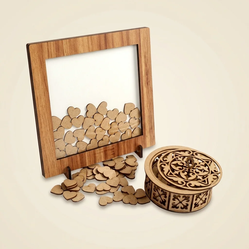 Caja drop top con corazones para mensajes