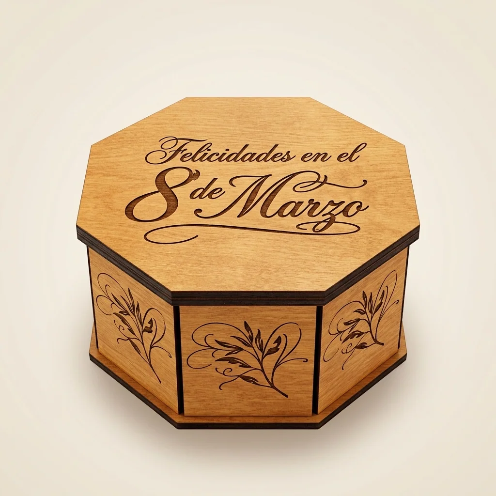 Caja octogonal "8 de Marzo" para Día de la Mujer