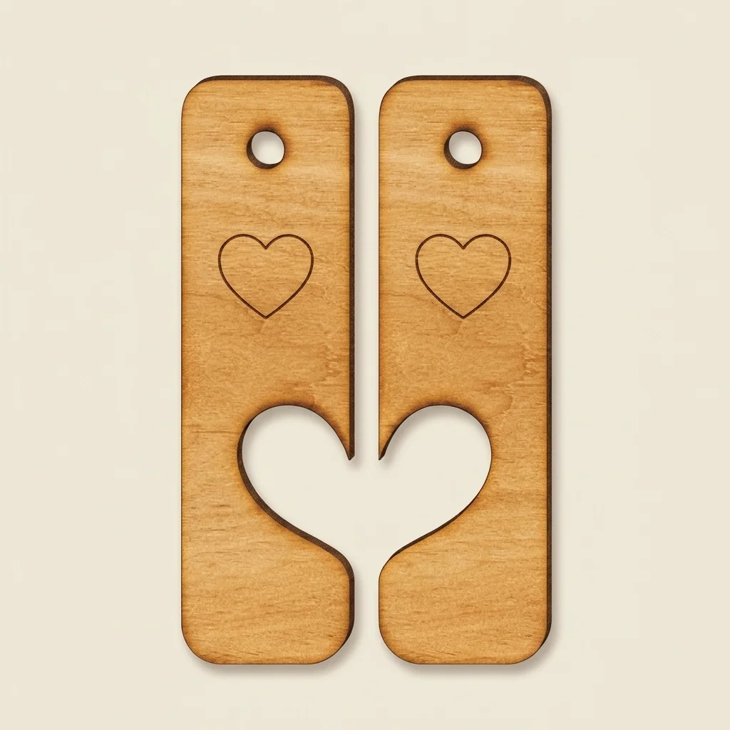 Llaveros de pareja en corazón dividido